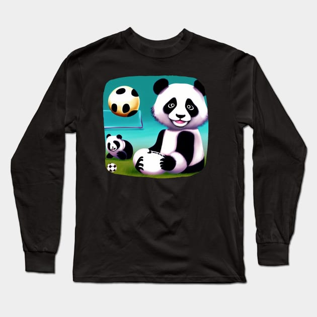 Future Panda Play Soccer Long Sleeve T-Shirt by Suga Collection